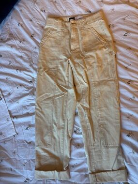 Old Navy Straight-Leg Utility Pants in Cream